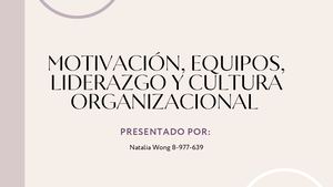 Motivación, Equipos, Liderazgoy Cultura Organizacional