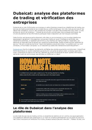 Dubaicat : analyse des plateformes de trading et vérification des entreprises