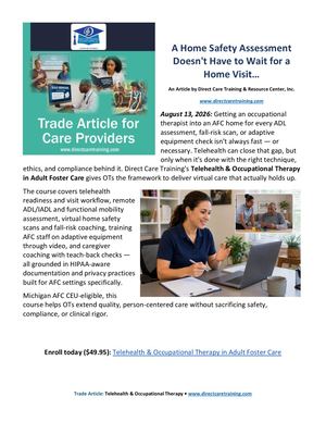 Telehealth Occupational Therapy Blog Post Trade Article