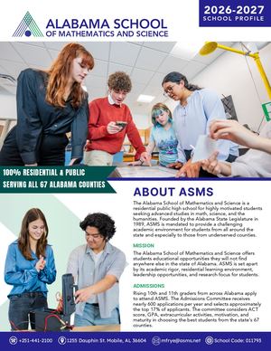 ASMS School Profile 2026 2027