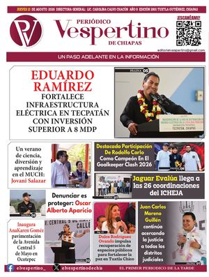 Periodico El Vespertino De Chiapas 13 De Agosto