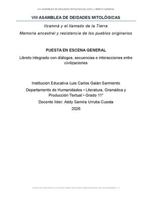 Libreto General VIII Asamblea De Deidades 2026 Entradas Y Monologos Reorganizados