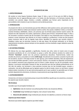 Mi Proyecto De Vida