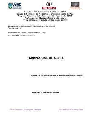 Transposición Comunicacion Y Lenguaje