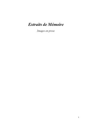 Extraits De Mémoire