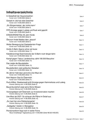 Pressespiegel 20260814