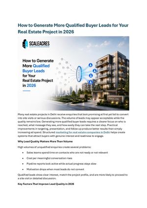 How To Generate More Qualified Buyer Leads For Your Real Estate Project In 2026