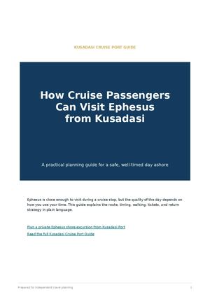 How Cruise Passengers Can Visit Ephesus From Kusadasi