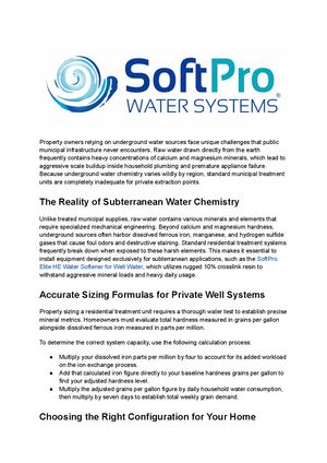 Best Water Softener For Well Water