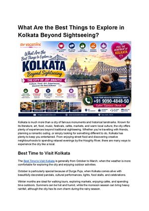 What Are The Best Things To Explore In Kolkata Beyond Sightseeing