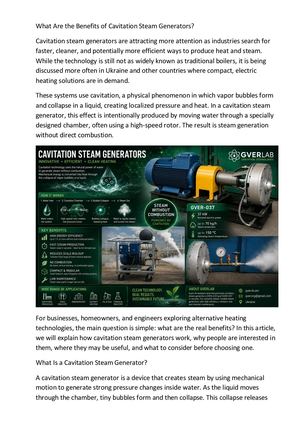 What Are The Benefits Of Cavitation Steam Generator