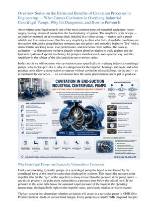 What Causes Cavitation In Overhung Industrial Centrifugal Pumps, Why It's Dangerous, And How To Prevent It