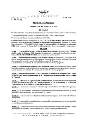 Arrêté n°265-2026