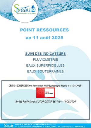 SDeau50, Note Ressources du 11 août 2026