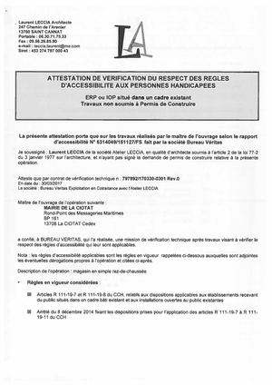 Attestation D'accessibilité