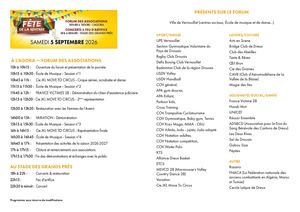 Programme de la Fête de la Rentrée