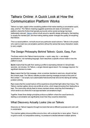 Talkwix Online: How the Socializing Platform Works