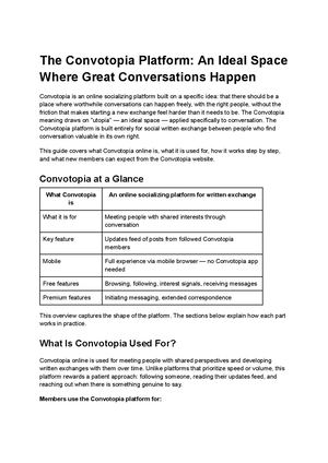 The Convotopia Platform: Where Great Conversations Happen