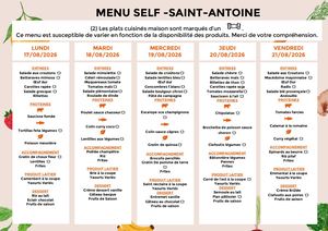 Menu Self Du 17 08 2026 Au 21 08 2026