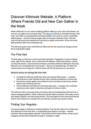 Kithnook Website: A Cozy Space for Building Social Exchange