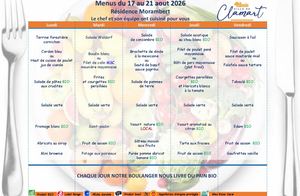Menus de la résidence Morambert