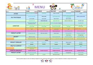 Menus des crèches