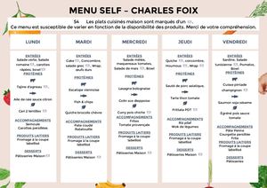 Menu Self Cfx S4 ÉTé