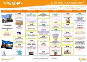 Planning Semaine 34