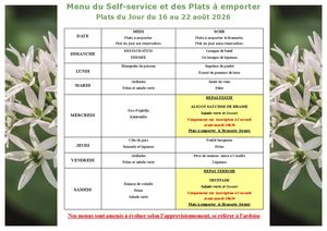 Menu Semaine 34