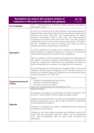 Fiche 7 9. Sensibiliser Les Acteurs Des Secteurs Tertiaire Et Industriel à L’efficacité Et La Sobriété énergétiques