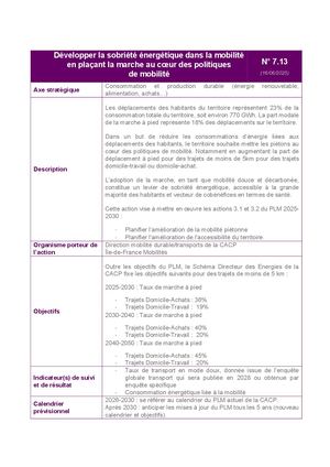 Fiche 7 13 Développer La Sobriété énergétique Dans La Mobilité En Plaçant La Marche Au Cœur Des Politiques De Mobilité.
