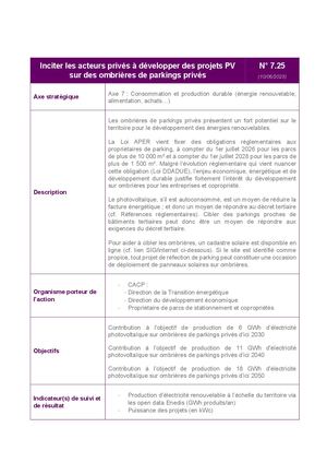 Fiche 7 25 Inciter Acteurs Privés à Développer Projets PV Ombrières Parkings Privés