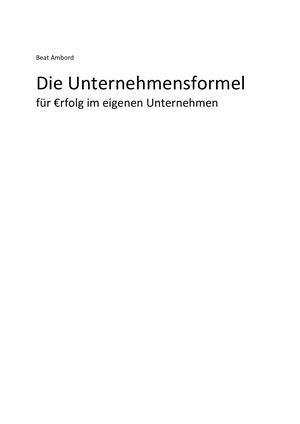 Leseprobe Unternehmensformel Beat Ambord