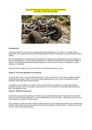 Servo de Dirección RC Crawler: Por Qué No Vuelve al Centro y Cómo Solucionarlo