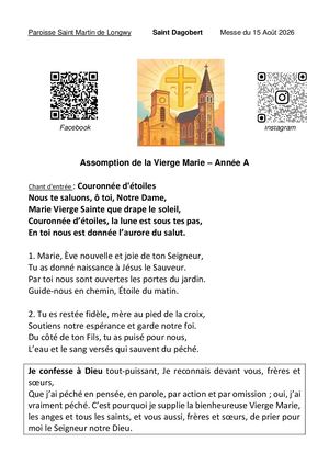 Messe Du 15 Aout 2026 Soleil Des Nations