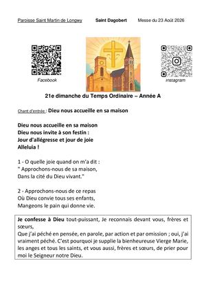 Messe Du 23 Aout 2026 Soleil Des Nations