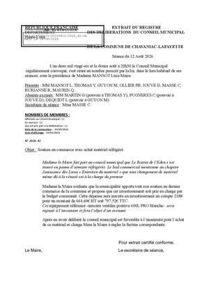 Soutien Au Commerce Avec Achat Matériel Réfrigéré