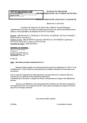 Attribution Subvention Baloca