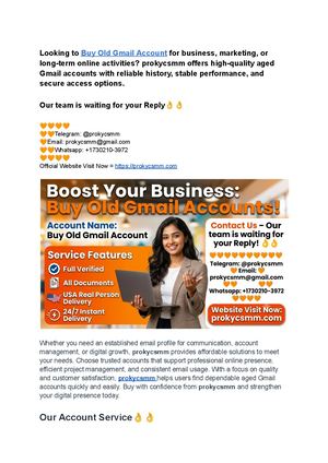 Buy Old Gmail Account With Genuine Pva Old Gmail Accounts