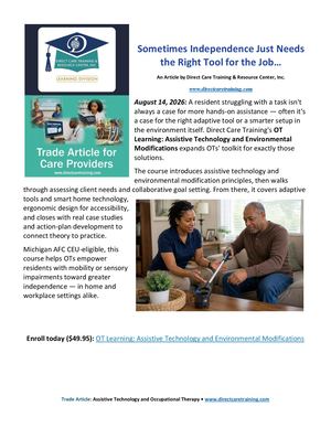 Ot Assistive Technology Blog Post Trade Article