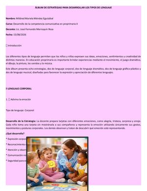 ÁLbum De Estrategias Para Desarrollar Los Tipos De Lenguaje (1)