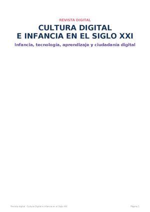 Revista Cultura Digital E Infancia Siglo Xxi