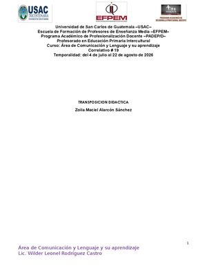 Transposición Didáctica Comunicacion Y Lenguaje (Autoguardado)