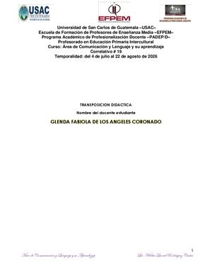 Seño Glenda Transposiciòn Lic Leonel Comunicaciòn
