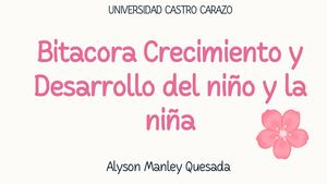 Bitacora Crecimiento Y Desarrollo
