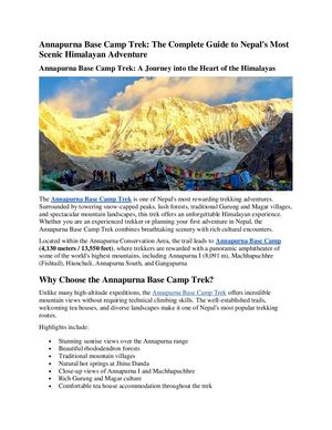 Annapurna Base Camp Trek