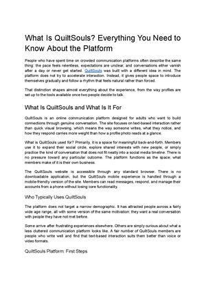 What Is QuiltSouls? A Complete Platform Overview
