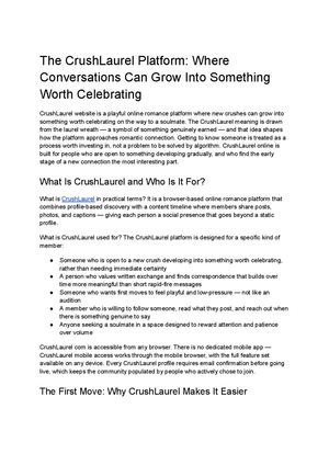 The CrushLaurel Platform: Where Conversations Can Grow