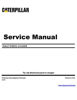 Caterpillar 924GZ Service Repair Manual PDF
