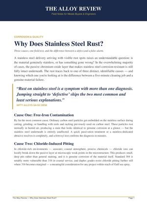 Why Does Stainless Steel Rust Nifty Alloys